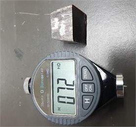 Vickers microhardness using a durometer (shore D) for a 20 % date palm seed samples