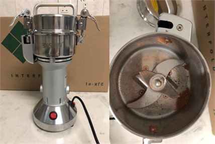 800 watts grinder and extremely sharp blades used to reduce particle size of date palm seeds [25]