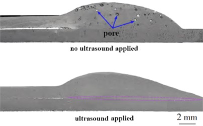 The effect of ultrasonic vibration on pore elimination