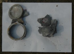 Shell and witness status of HATO based explosive after bullet impact test
