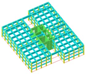 Three-dimensional model of cassette multi-tube structure