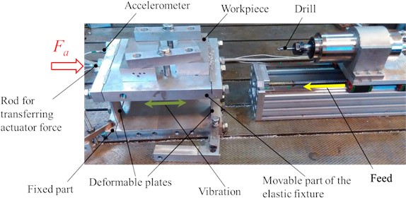 Experimental setup for vibration drilling with control