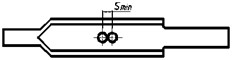 Muffler construction with different center distances of rushing hole