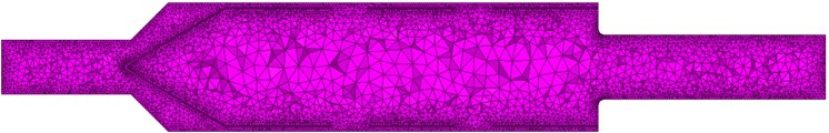 Meshing diagrams of the optimized muffler