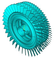 Solid model of multistage bladed-disk system