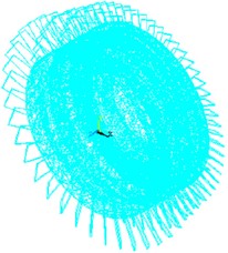 Finite element model of multistage blade-disks after condensing super element