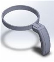 Folding handle for the folding cup: a) the 3D modeling; b) the handle’s application is demonstrated