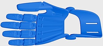 Virtual model of a mechanical hand prosthetic