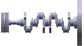 Actual geometric model of crankshaft and its equivalent model