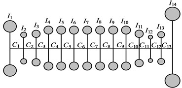 Actual geometric model of crankshaft and its equivalent model