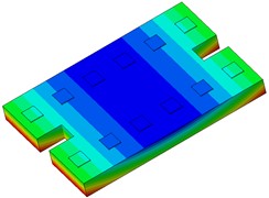 First 6 modal responses of the vibration isolation pads on the floating slab