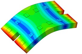 First 6 modal responses of the vibration isolation pads on the floating slab