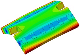 First 6 modal responses of the vibration isolation pads on the floating slab