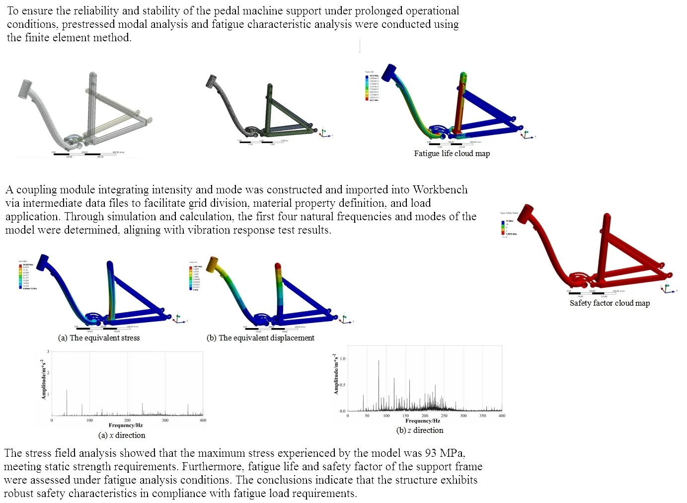 Prestressed modal and fatigue characteristic analysis of pedal machine support