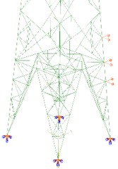 First five mode shapes of tower leg damage model