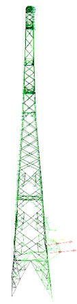 First five mode shapes of tower leg damage model