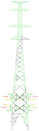 First five mode shapes of tower body destruction model