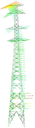 First five mode shapes of tower body destruction model