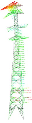 First five mode shapes of tower head destruction model