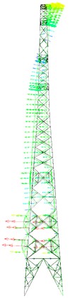 First five mode shapes of tower head destruction model