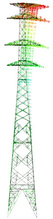 First five mode shapes of transmission tower