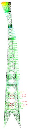 First five mode shapes of transmission tower