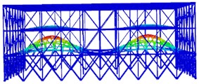 The first six modal shapes of optimized structure