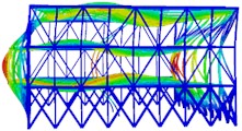 The first six modal shapes of optimized structure