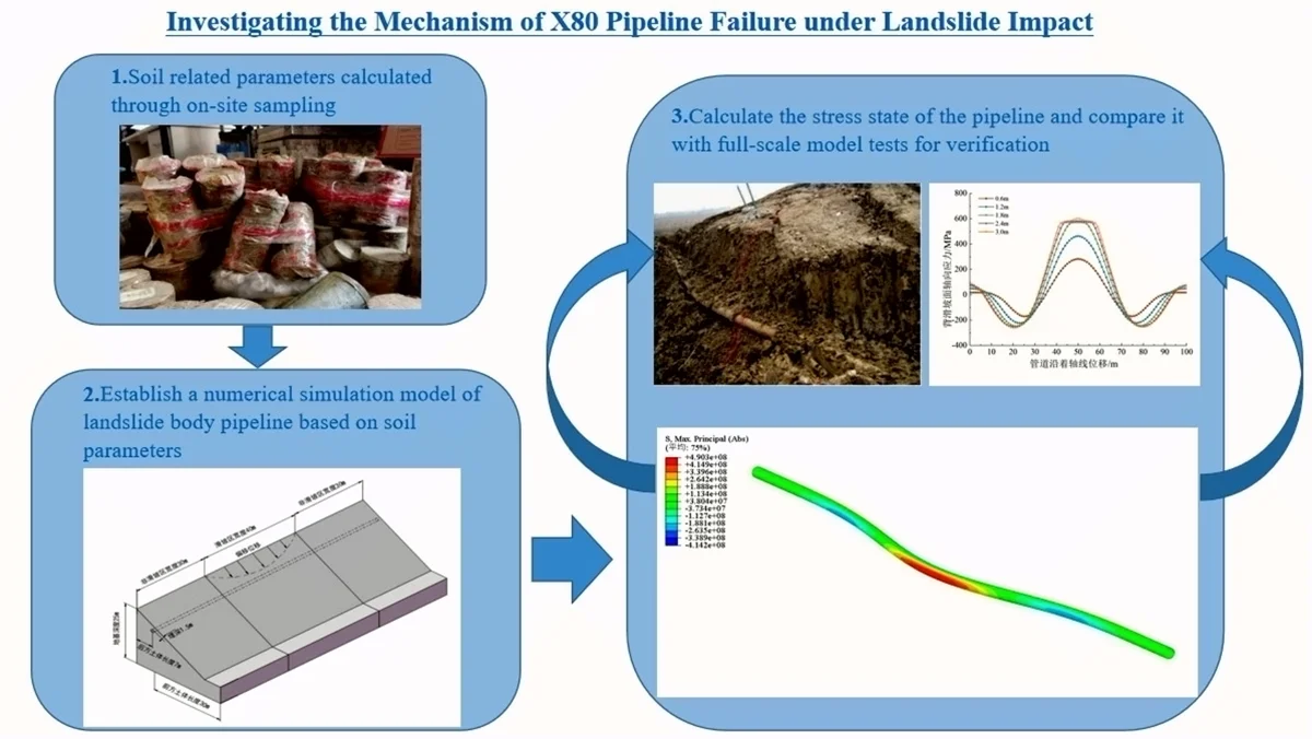 Investigating the mechanism of X80 pipeline failure under landslide impact