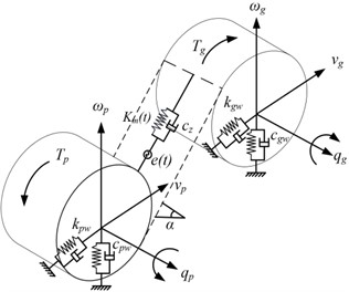 The dynamics model of meshing pair