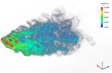 Vorticity distribution of UAV at different flight speeds
