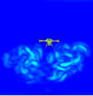 Plot of the change in vorticity at different moments for a velocity of 2 m/s