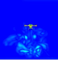 Plot of the change in vorticity at different moments for a velocity of 2 m/s