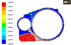 Distribution of lubricating oil in gearbox at different times