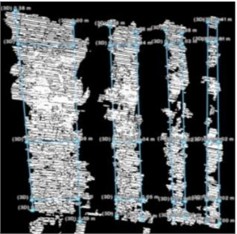 Images of experimentally collected data at different distances from the field model  (left middle right indicates the distance between the front, back, and front and rear panels, respectively)