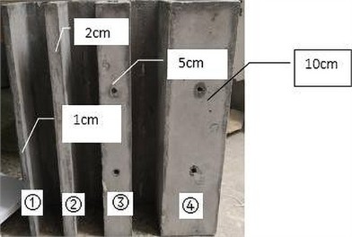 a) Frontal view of the homemade upright bank wall model,  b) sonar and model fixed to the measurement stand