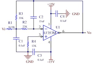 The principal diagram  of the low-pass filter circuit