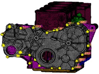 Analysis model of the engine powertrain