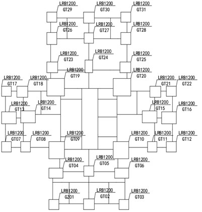 Layout plan of seismic isolation layer bearings