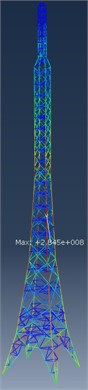 Stress distribution of TV tower components