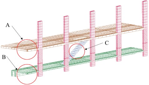 Comparison of structural deformation before and after explosion