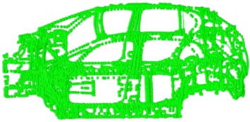 Finite element model of the vehicle body frame