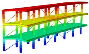 The first order modal shape (4.88 Hz)