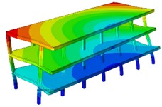 The first six-order modal vibration shapes