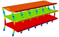 The first six-order modal vibration shapes