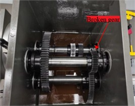 Test bench and the broken teeth gear