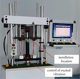 Test scheme of excitation vibration