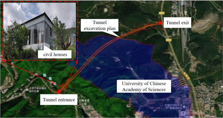 Geographical location diagram for tunnel