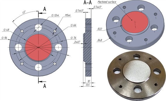 General design of the part being machined