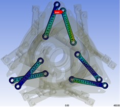 Stress of deformed connecting rod